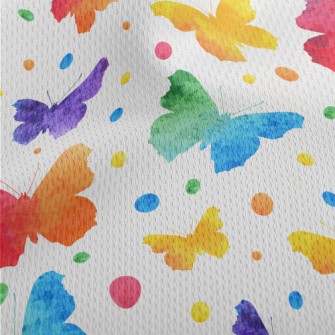 Watercolor Butterfly Athletic Mesh Flat Back