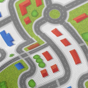 Aerial Road Map Performance Linen