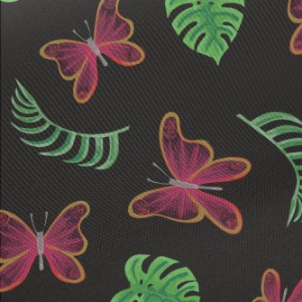 Tropical Plants Butterflies Twill