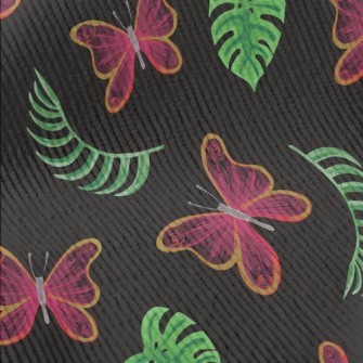 Tropical Plants Butterflies Standard Corduroy