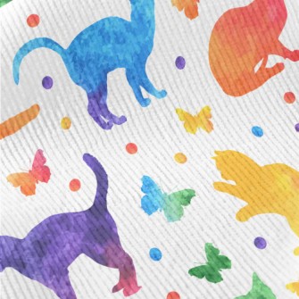 Colorful Cat Butterfly Standard Corduroy