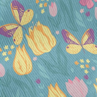 Butterfly Tulip Garden Standard Corduroy