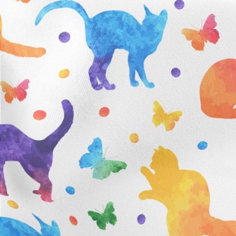 Colorful Cat Butterfly Stretch Ponte