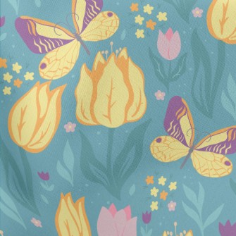 Butterfly Tulip Garden Stretch Ponte
