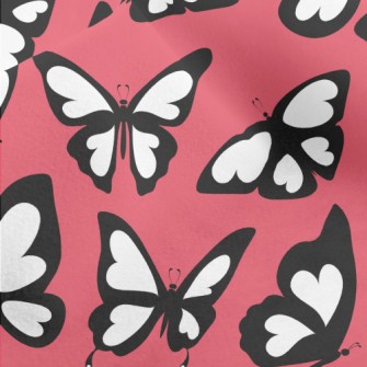 Simple Black And White Butterf Micro Fleece