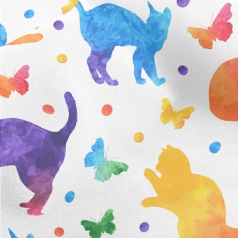 Colorful Cat Butterfly Micro Fleece