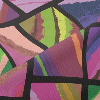Colored Square Geometry Piqué