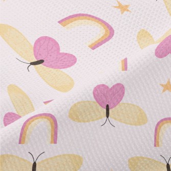 Moths Stars Rainbow Piqué