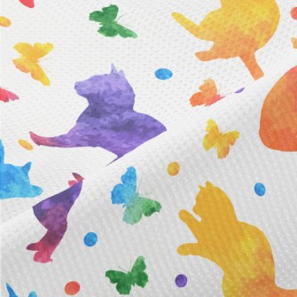 Colorful Cat Butterfly Piqué