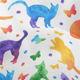 Colorful Cat Butterfly Lightweight Performance Linen