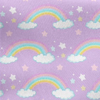 Dreamy Stars Rainbow Jersey Backed Fleece