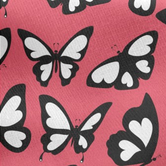 Simple Black And White Butterf Jersey Backed Fleece