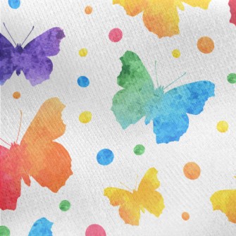 Watercolor Butterfly Jersey Backed Fleece