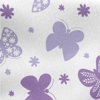 Cute Flying Butterfly Jersey Backed Fleece