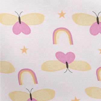 Moths Stars Rainbow Pongee