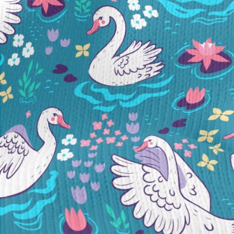 Pond Flowers Swan Stretch Jersey