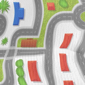 Aerial Road Map Stretch Jersey