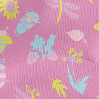 Fluorescent Butterfly Ladybug  Stretch Jersey