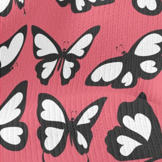 Simple Black And White Butterf Stretch Jersey