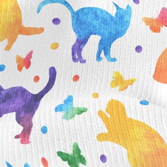 Colorful Cat Butterfly Stretch Jersey