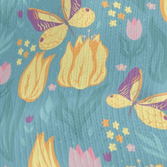 Butterfly Tulip Garden Stretch Jersey