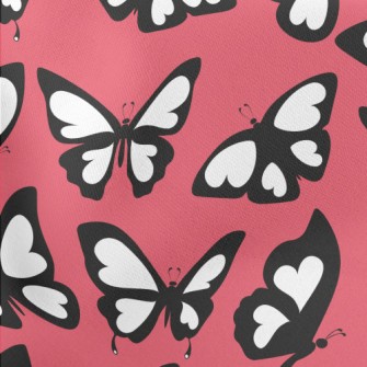 Simple Black And White Butterf Lightweight Cotton Poplin