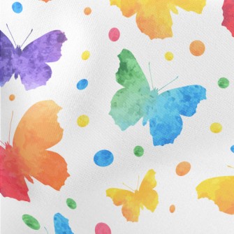 Watercolor Butterfly Lightweight Cotton Poplin