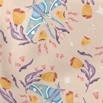 Shiny Moth Flower Lightweight Cotton Poplin