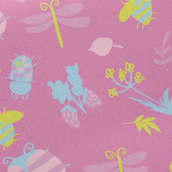 Fluorescent Butterfly Ladybug  Midweight Cotton Poplin