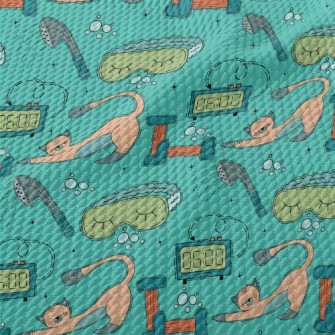 Comfortable Bath Cat Birdseye Piqué