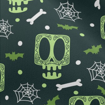Surprised Skeleton Spider Web Chiffon