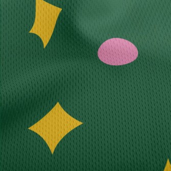 Shiny Two-color Dots Athletic Mesh Flat Back