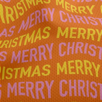 Merry Christmas Text Athletic Mesh Flat Back
