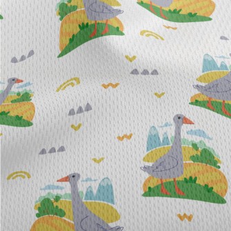 Rural Pastoral Grey Goose Athletic Mesh Flat Back