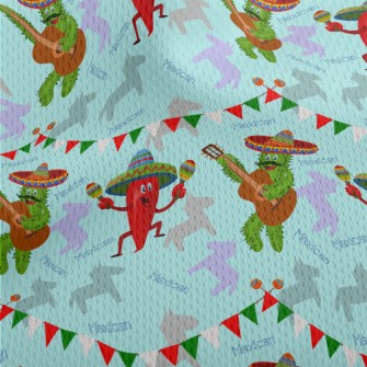 Mexican Dancing Pepper Cactus Athletic Mesh Flat Back