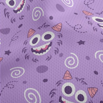 Small Horned Big Eyed Monster Athletic Mesh Flat Back