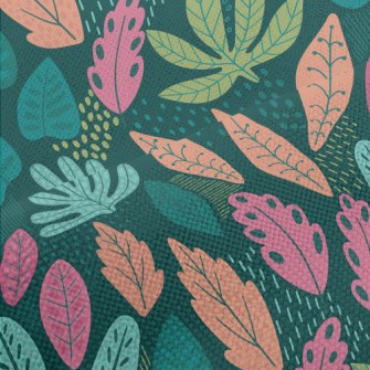 Tropical Fantasy Leaves Performance Linen