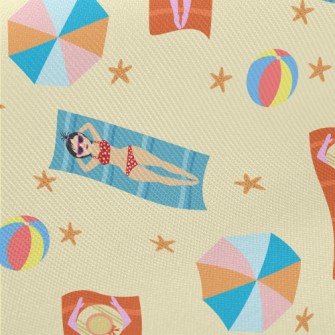 Bikini Girl Sunbathing Twill