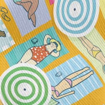 People Sunbathing On The Beach Standard Corduroy