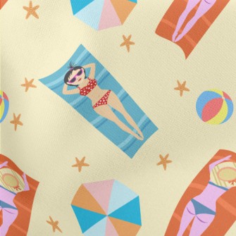 Bikini Girl Sunbathing Stretch Ponte