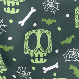 Surprised Skeleton Spider Web Stretch Ponte