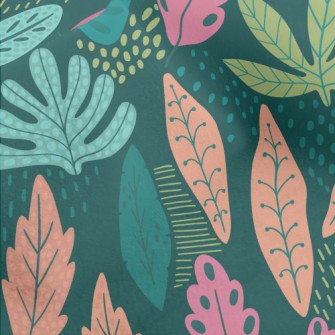 Tropical Fantasy Leaves Micro Fleece