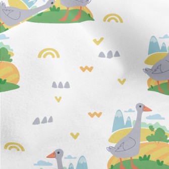 Rural Pastoral Grey Goose Micro Fleece