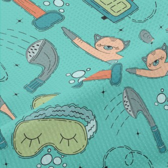 Comfortable Bath Cat Piqué