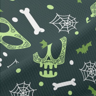 Surprised Skeleton Spider Web Piqué