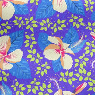 Bright And Colorful Hibiscus F Jersey Backed Fleece