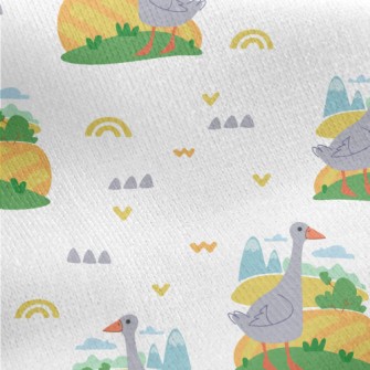 Rural Pastoral Grey Goose Jersey Backed Fleece