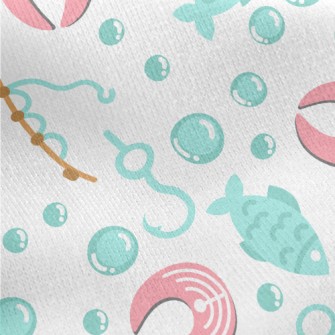 Deep Sea Fish Chunks Jersey Backed Fleece