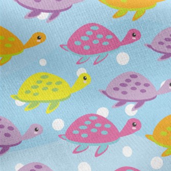 Colorful Glowing Turtle Jersey Backed Fleece