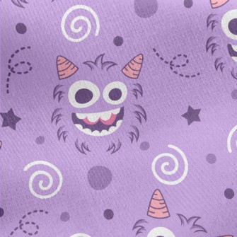 Small Horned Big Eyed Monster Jersey Backed Fleece